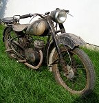 Motocykl ČZ 125 t - nálezový stav